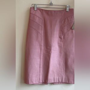 Vintage Pink Danier Leather Skirt